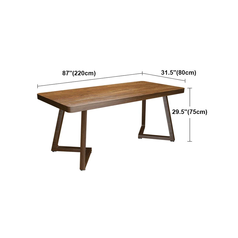 Bureau à domicile de style moderne, bureau d'écriture incurvé en bois massif avec traîneau Clearhalo
