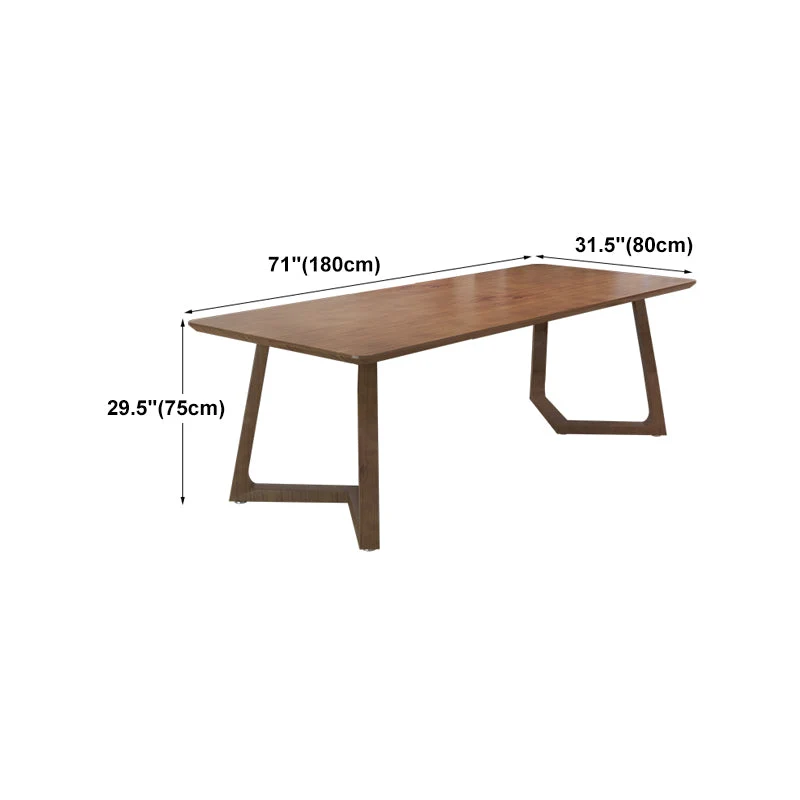 Bureau à domicile de Style moderne, bureau d'écriture rectangulaire en bois massif marron Clearhalo