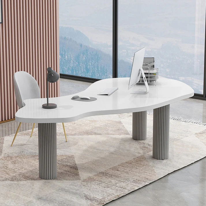 Bureau à domicile sur pied Bureau d'écriture industriel en bois massif Clearhalo