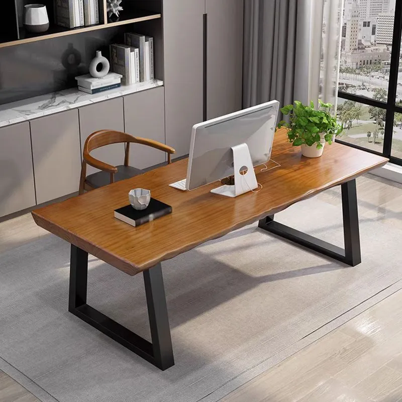 Bureau à domicile Table d'étude Style moderne fixe bureau d'écriture de forme libre Clearhalo