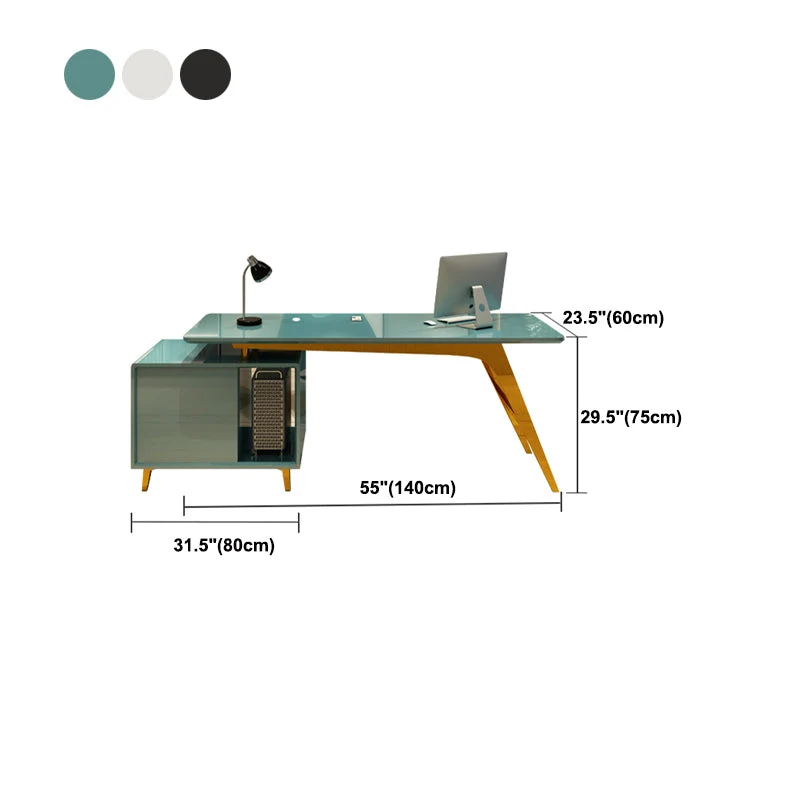 Bureau d'ordinateur de 23,6 po de large avec 3 tiroirs de rangement en bois artificiel Clearhalo