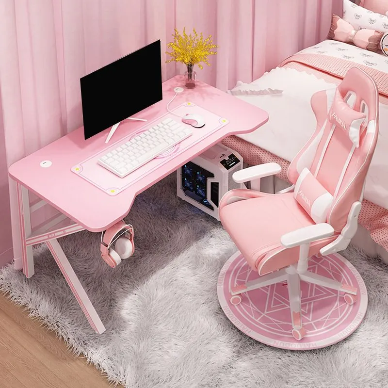 Bureau d'ordinateur avec gestion des câbles, bureau de jeu pour dortoir contemporain Clearhalo