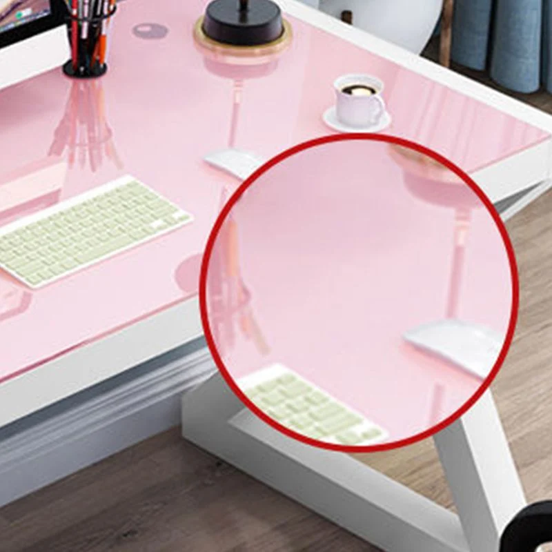 Bureau d'ordinateur avec plateau en verre Glam, gestion des câbles, bureau de jeu pour dortoir Clearhalo