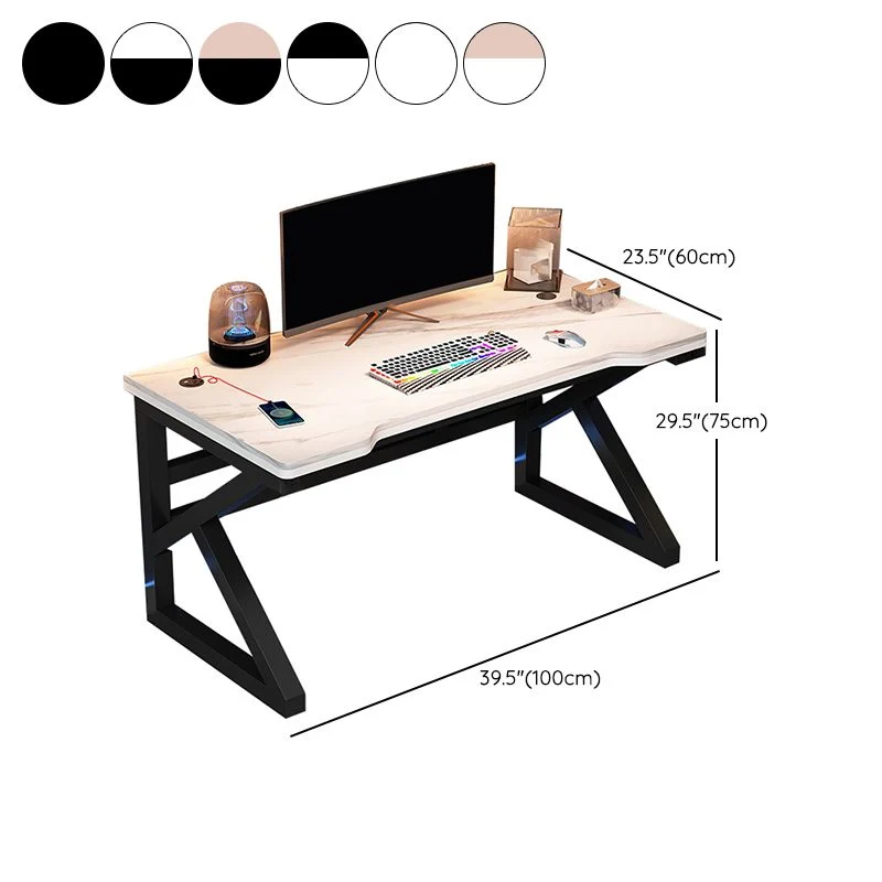 Bureau d'ordinateur de base de traîneau en pierre de bureau de jeu industriel, 23,62" de large Clearhalo
