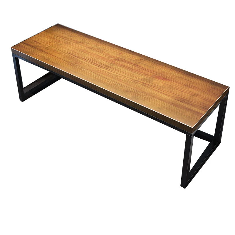 Bureau d'ordinateur en bois de bureau rectangulaire contemporain avec pieds en métal Clearhalo