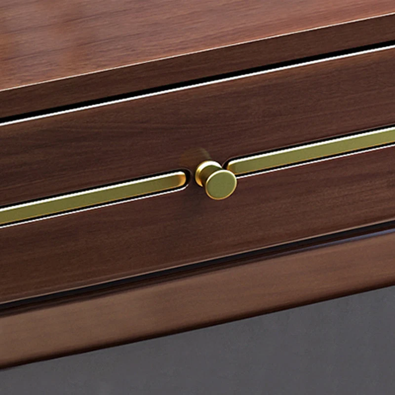 Bureau d'ordinateur en bois d'hévé de style Glam, base Parsons, bureau à domicile avec tiroirs Clearhalo