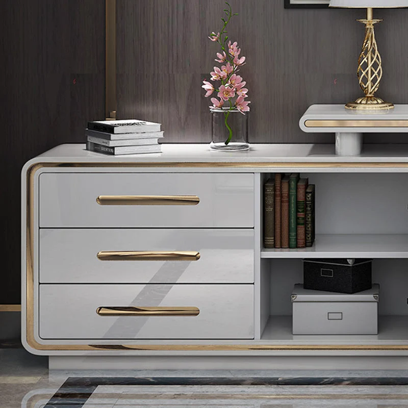 Bureau d'ordinateur en bois Glam, bureau d'écriture sur pied blanc pour la maison Clearhalo