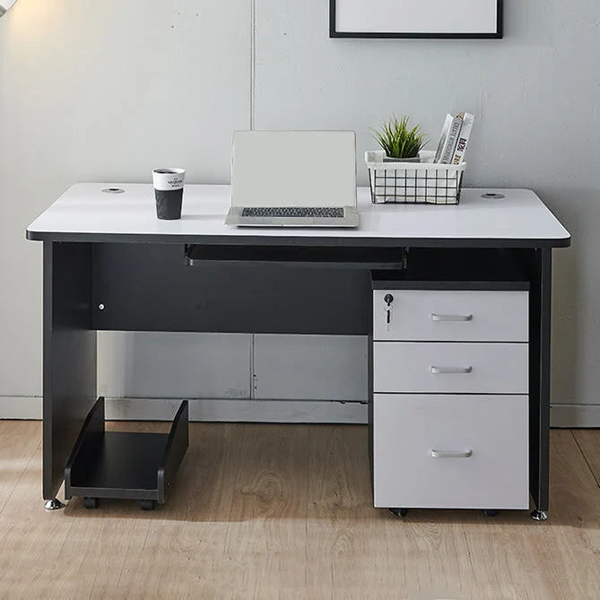 Bureau d'ordinateur en bois manufacturé de bureau de bureau contemporain de 29,25 pouces H Clearhalo