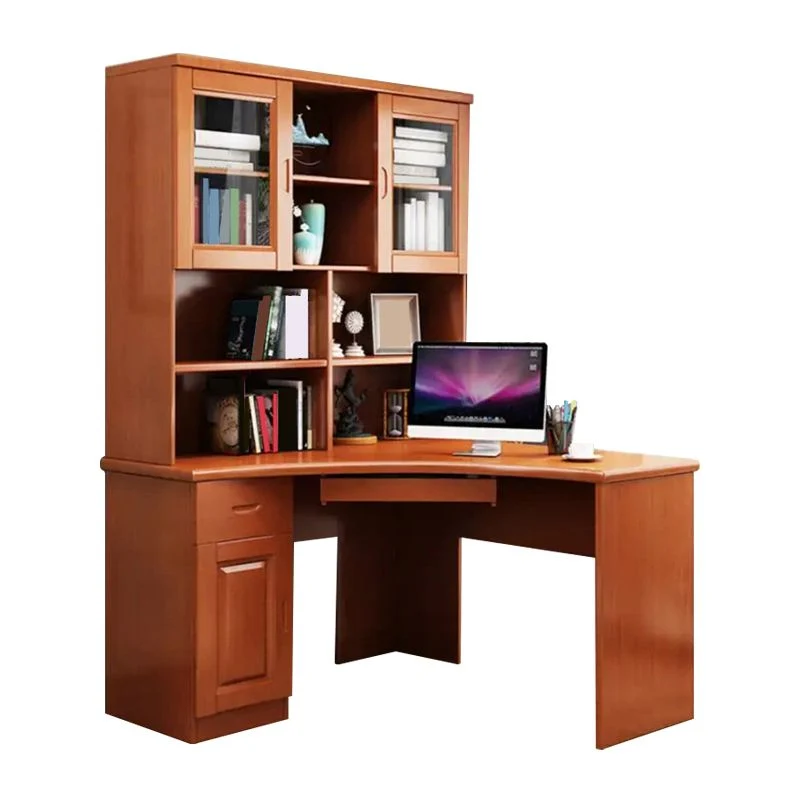 Bureau d'ordinateur en bois massif de bureau moderne pour la chambre à coucher à la maison Clearhalo