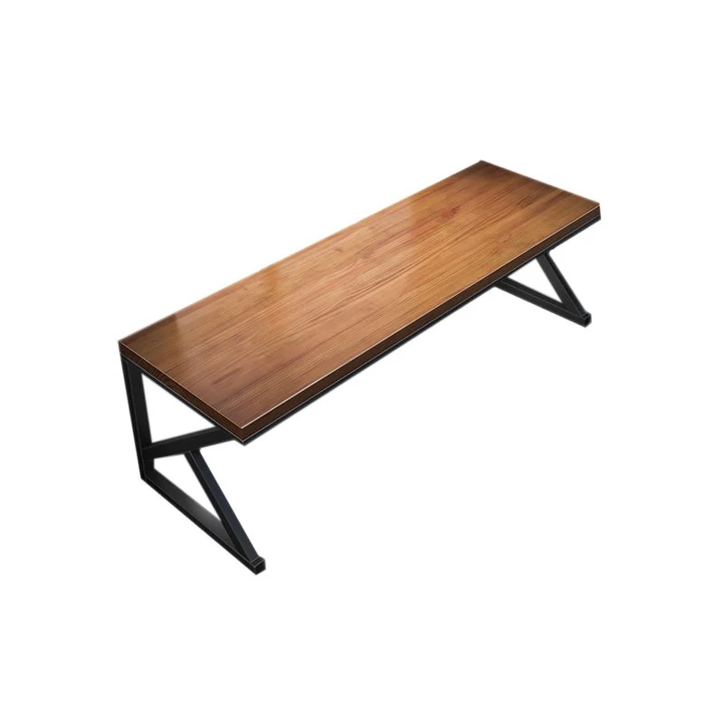 Bureau d'ordinateur en bois massif, finition antique, pieds en métal Clearhalo