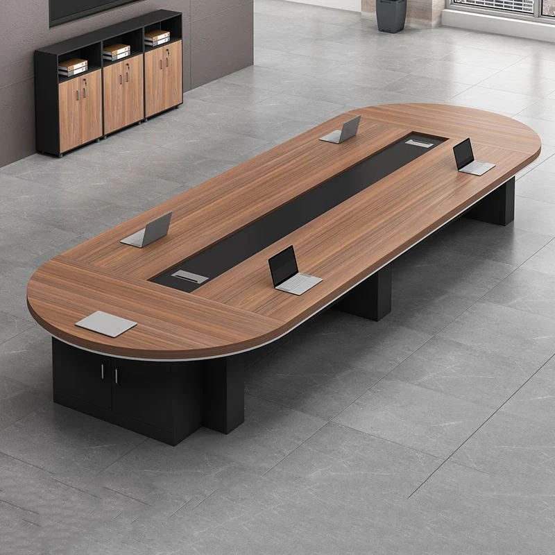Bureau d'ordinateur en bois moderne, bureau d'écriture marron avec niche pour bureau Clearhalo
