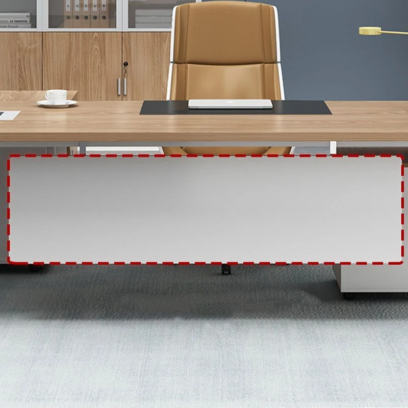 Bureau d'ordinateur en bois rectangulaire avec gestion des câbles, bureau de réunion moderne pour le bureau Clearhalo