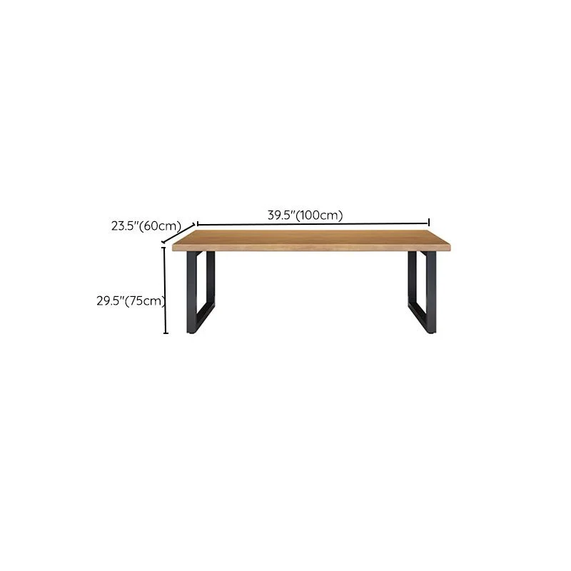 Bureau d'ordinateur en bois de Style moderne, bureau de travail de forme rectangulaire avec 2 pieds pour la maison Clearhalo
