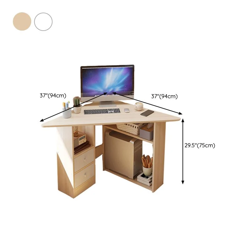 Bureau d'ordinateur contemporain de 28,86 pouces de hauteur, bureau d'angle en bois manufacturé Clearhalo