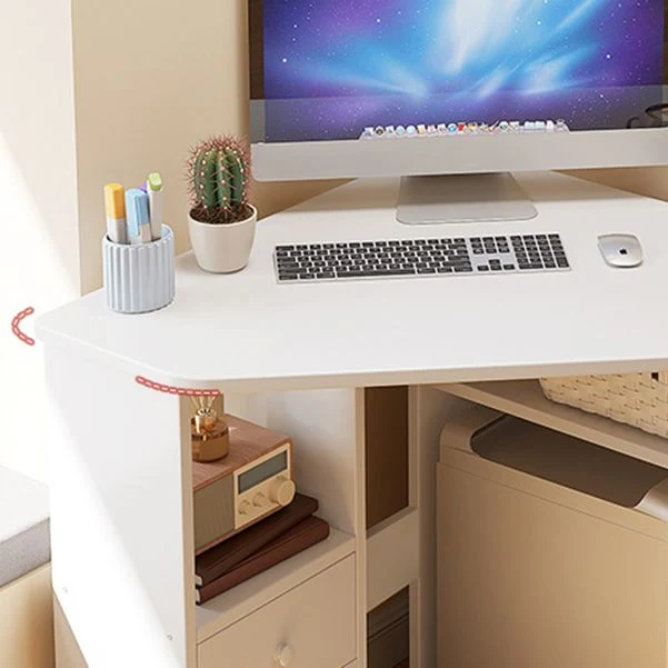 Bureau d'ordinateur contemporain de 28,86 pouces de hauteur, bureau d'angle en bois manufacturé Clearhalo