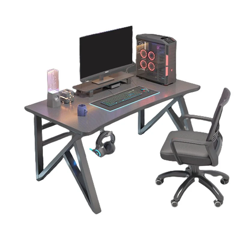 Bureau d'ordinateur contemporain avec gestion des câbles, bureau de jeu rectangulaire Clearhalo