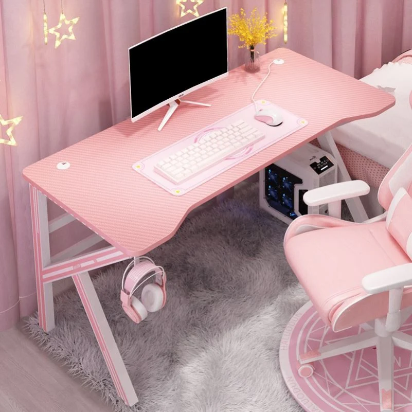 Bureau d'ordinateur contemporain avec gestion des câbles, bureau de jeu pour dortoir Clearhalo