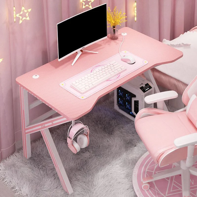Bureau d'ordinateur contemporain avec gestion des câbles, bureau de jeu pour dortoir Clearhalo