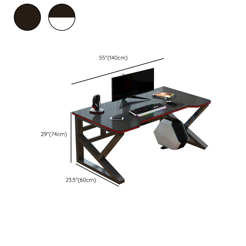 Bureau d'ordinateur contemporain en bois avec pieds en métal Clearhalo