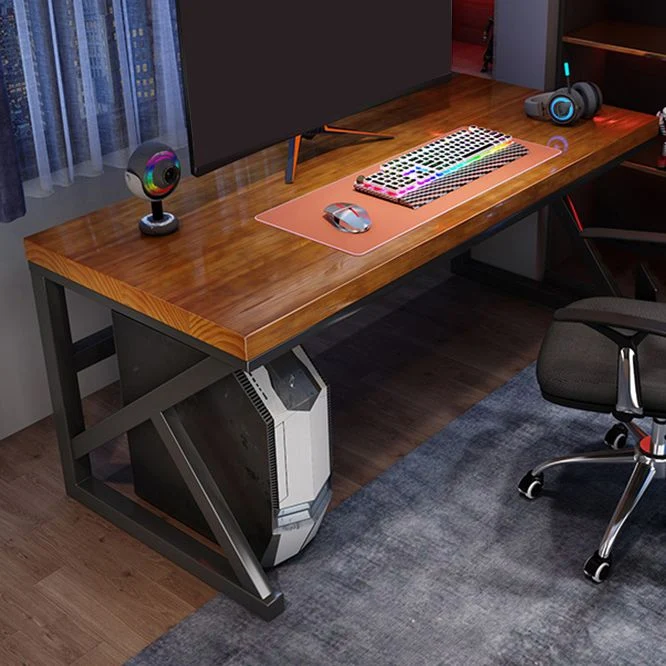 Bureau d'ordinateur contemporain en bois massif avec pieds Clearhalo