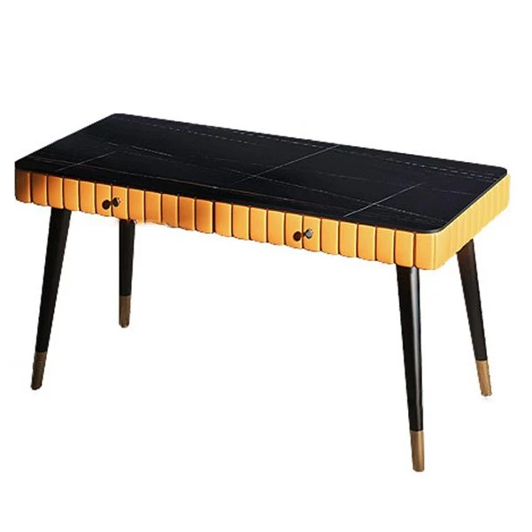 Bureau d'ordinateur contemporain au fini antique avec 2 tiroirs de rangement Clearhalo