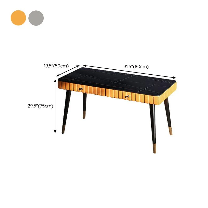 Bureau d'ordinateur contemporain au fini antique avec 2 tiroirs de rangement Clearhalo