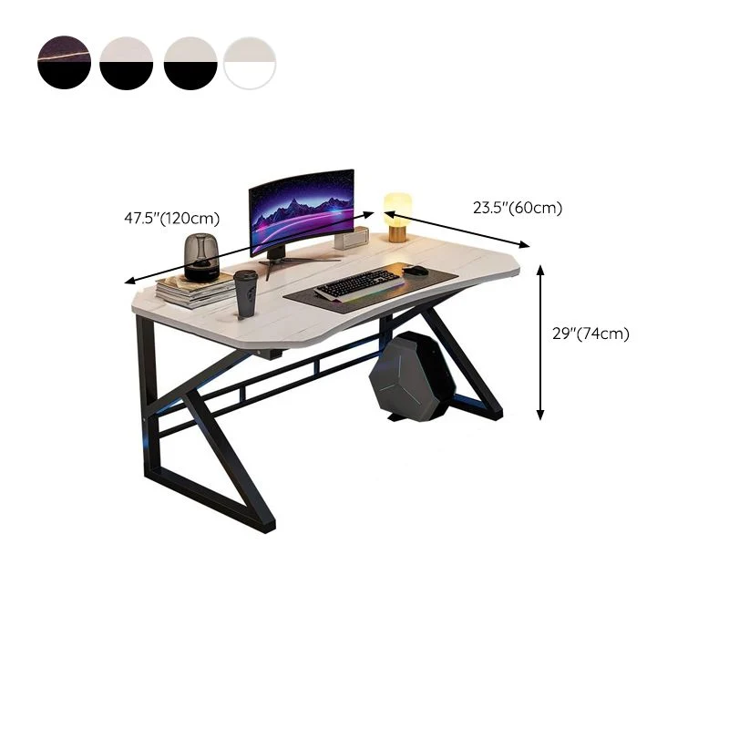 Bureau d'ordinateur contemporain à finition antique de 29,13 po de hauteur Clearhalo