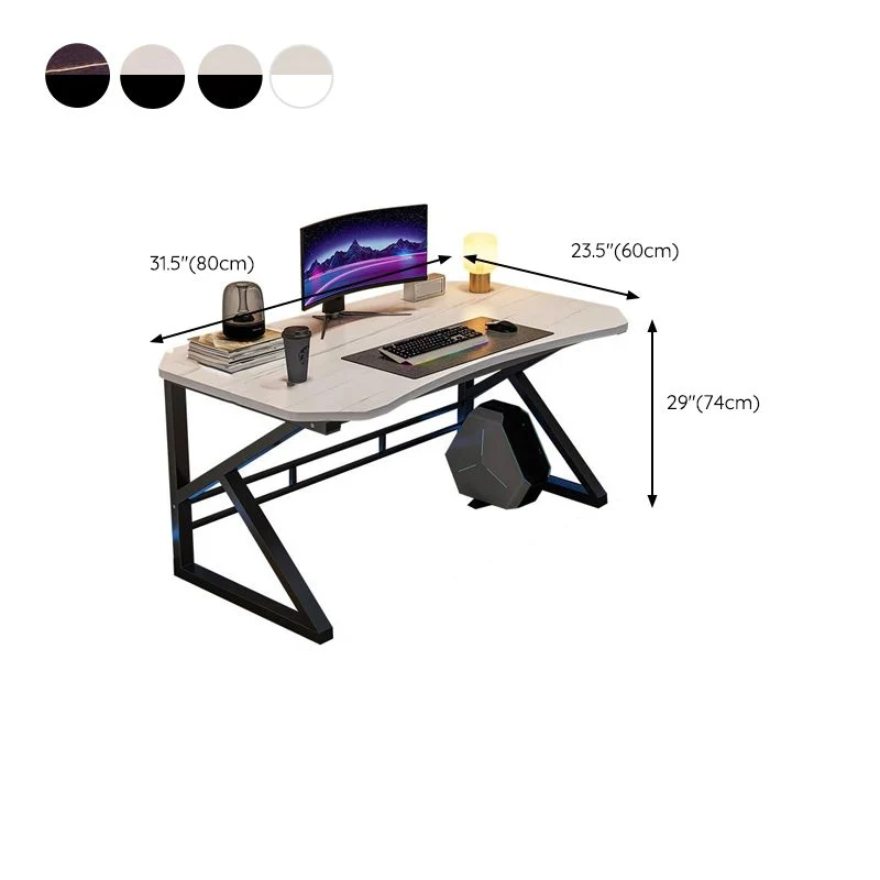Bureau d'ordinateur contemporain à finition antique de 29,13 po de hauteur Clearhalo