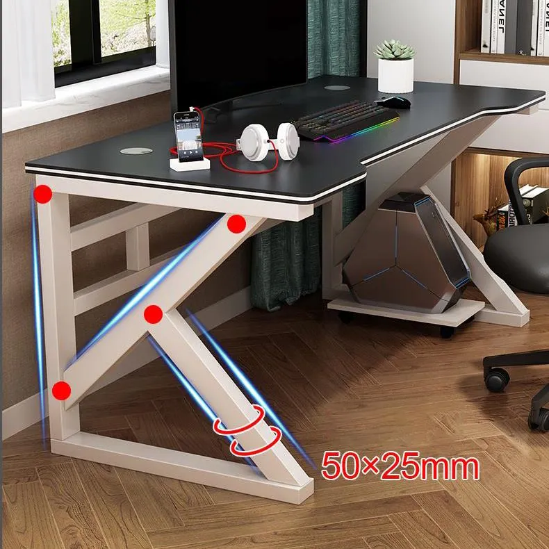 Bureau d'ordinateur contemporain de 29 po de hauteur, finition antique, avec pieds en métal Clearhalo