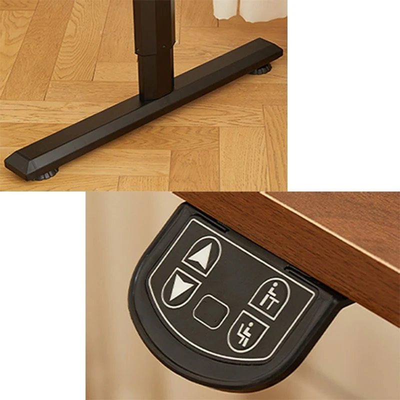 Bureau d'ordinateur contemporain à hauteur réglable, base en forme de T, bureau debout Clearhalo