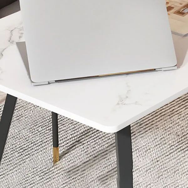 Bureau d'ordinateur contemporain rectangulaire au fini antique Clearhalo