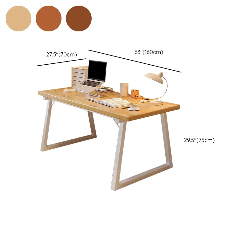 Bureau d'ordinateur à domicile en bois massif, bureau à base de traîneau contemporain Clearhalo