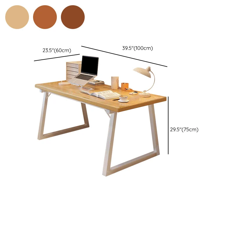 Bureau d'ordinateur à domicile en bois massif, bureau à base de traîneau contemporain Clearhalo