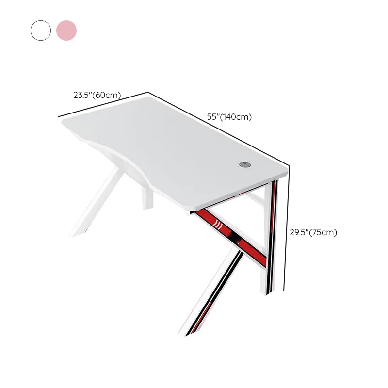 Bureau d'ordinateur en forme de K en bois manufacturé Glam Home Gaming Desk Clearhalo