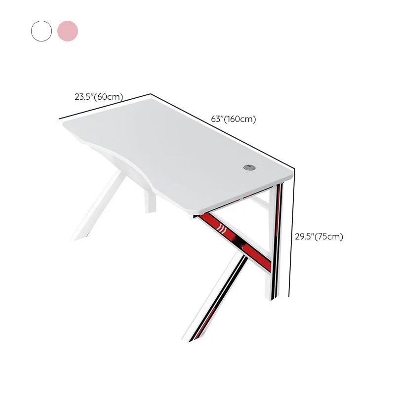 Bureau d'ordinateur en forme de K en bois manufacturé Glam Home Gaming Desk Clearhalo