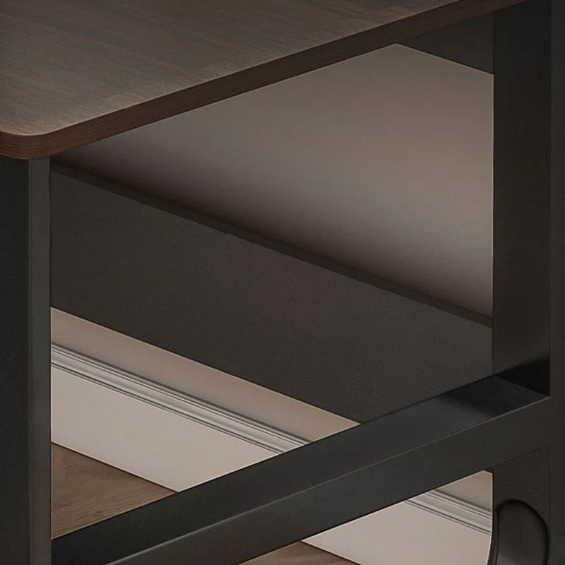 Bureau d'ordinateur de forme rectangulaire en bois de Style moderne avec 2 pieds pour la maison Clearhalo