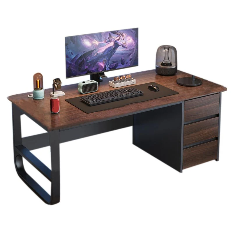Bureau d'ordinateur de forme rectangulaire en bois de Style moderne avec 2 pieds pour la maison Clearhalo