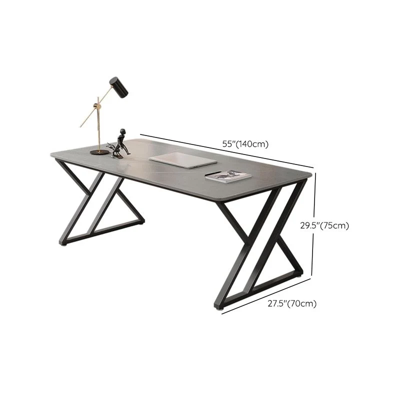 Bureau d'ordinateur incurvé contemporain avec finition antique Clearhalo