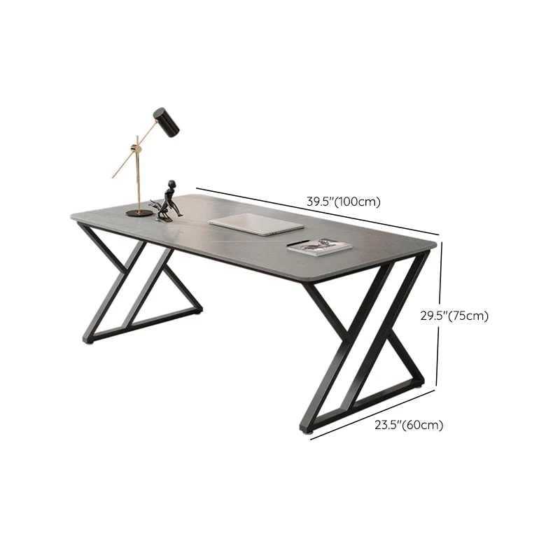 Bureau d'ordinateur incurvé contemporain avec finition antique Clearhalo