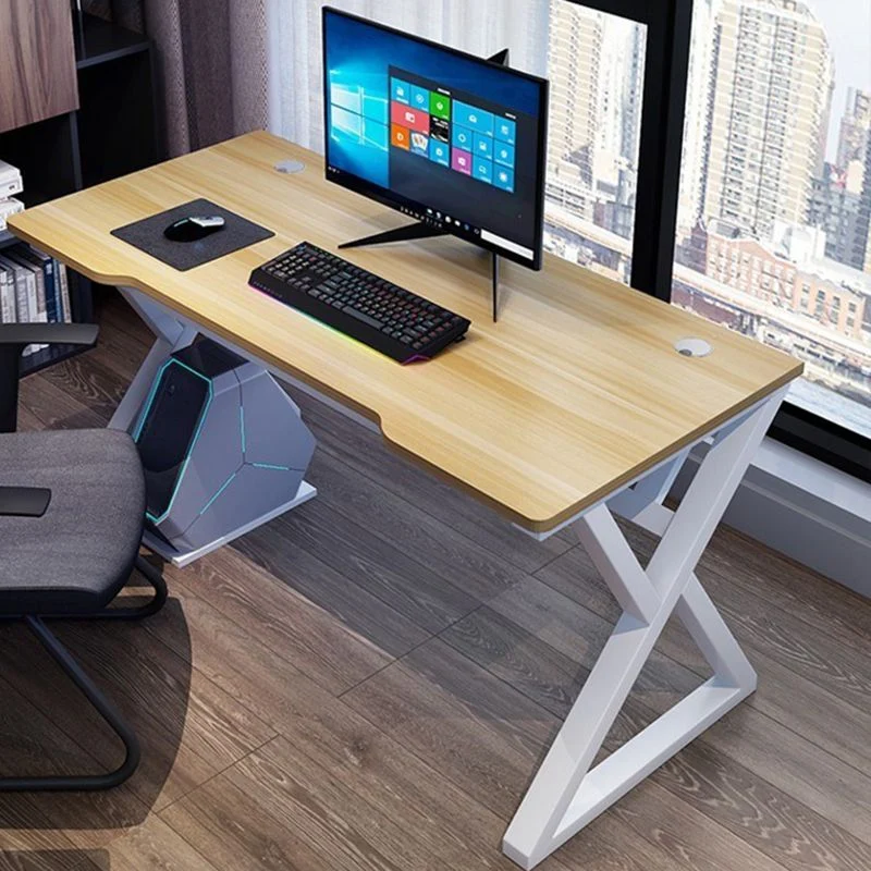 Bureau d'ordinateur industriel avec gestion des câbles et pieds en métal Clearhalo