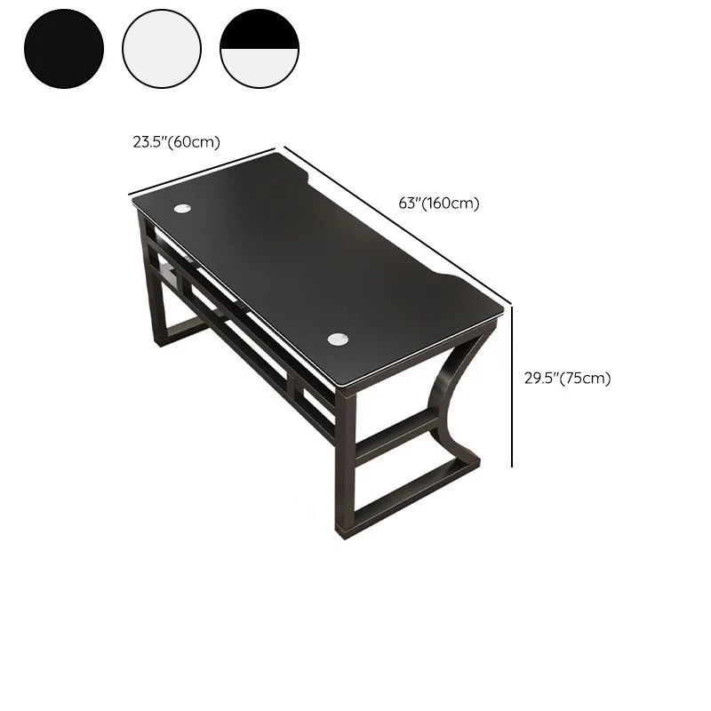 Bureau d'ordinateur industriel en bois, base luge, bureau de jeu de 29,53 po de hauteur avec pieds en acier Clearhalo