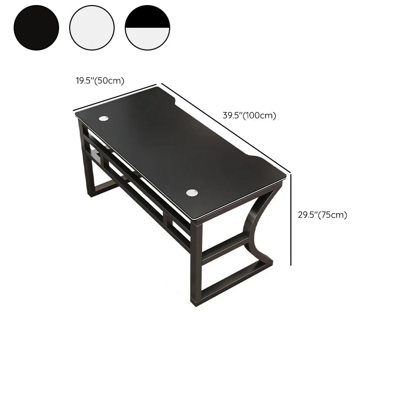 Bureau d'ordinateur industriel en bois, base luge, bureau de jeu de 29,53 po de hauteur avec pieds en acier Clearhalo