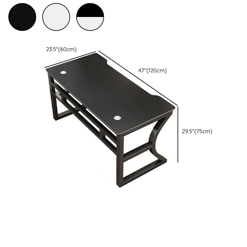 Bureau d'ordinateur industriel en bois, base luge, bureau de jeu de 29,53 po de hauteur avec pieds en acier Clearhalo