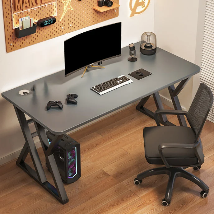 Bureau d'ordinateur industriel en bois d'ingénierie avec pieds Clearhalo