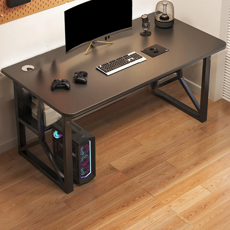 Bureau d'ordinateur industriel en bois d'ingénierie avec pieds Clearhalo