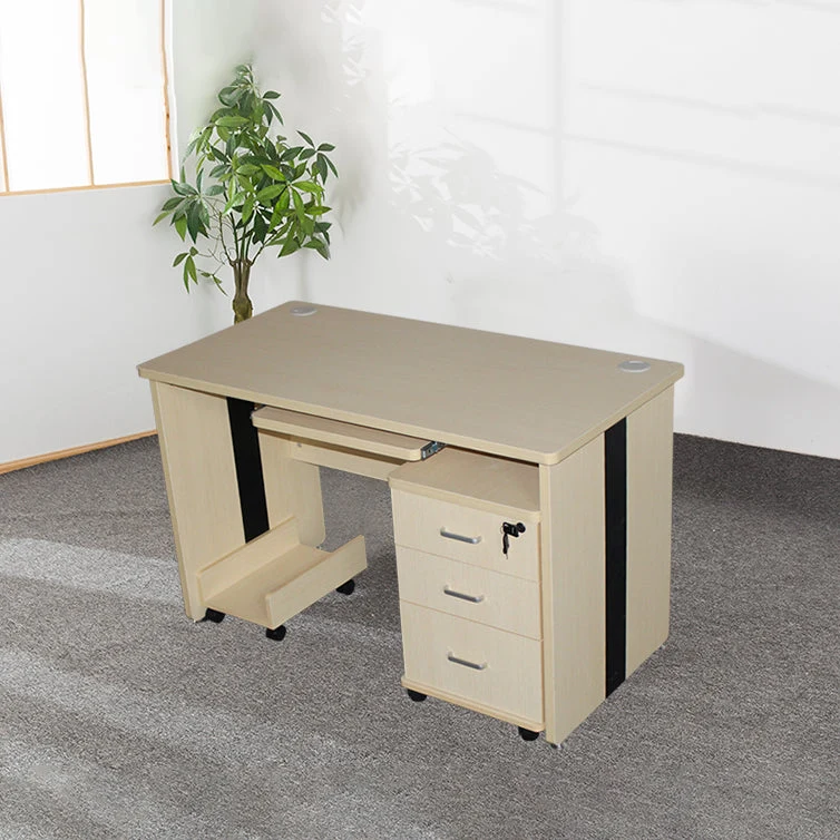 Bureau d'ordinateur industriel en bois manufacturé de 29,25 pouces de hauteur Clearhalo