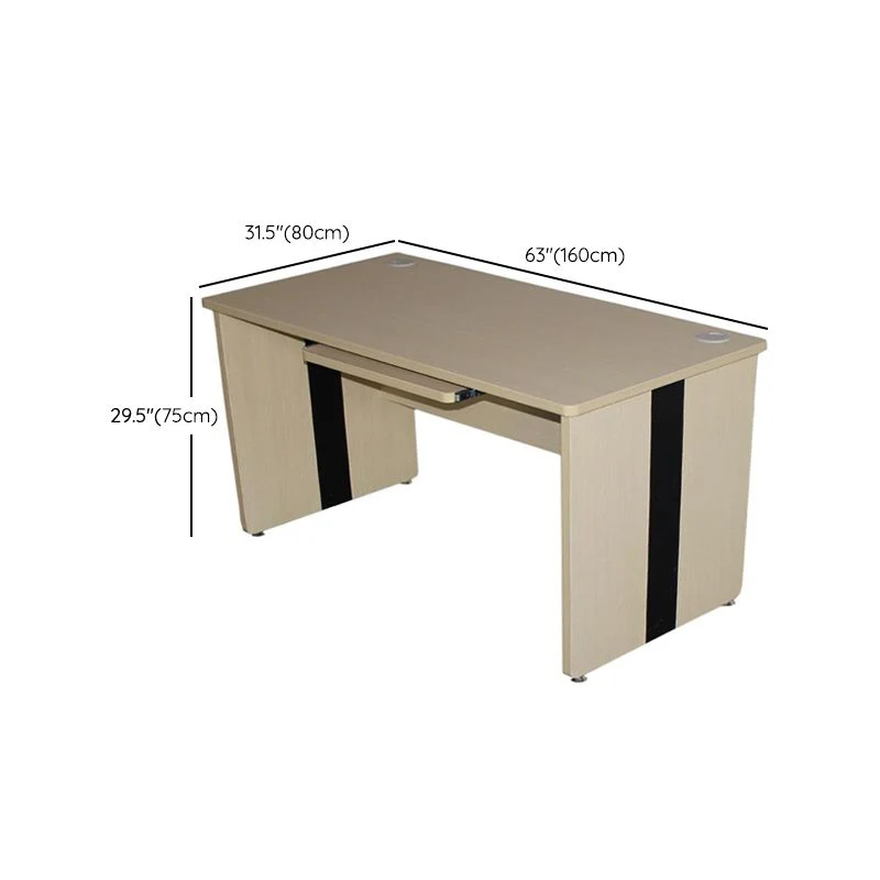Bureau d'ordinateur industriel en bois manufacturé de 29,25 pouces de hauteur Clearhalo
