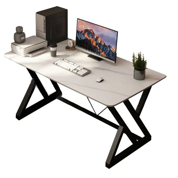 Bureau d'ordinateur industriel rectangulaire de 29,53 po de hauteur, finition antique Clearhalo