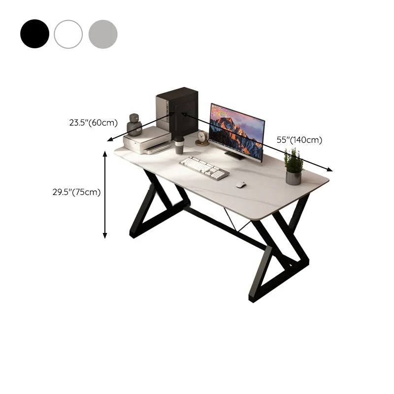 Bureau d'ordinateur industriel rectangulaire de 29,53 po de hauteur, finition antique Clearhalo