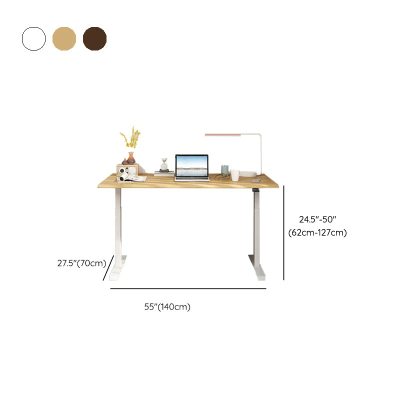 Bureau d'ordinateur de levage électrique moderne, chambre à coucher, jambes en acier, bureau d'écriture Clearhalo